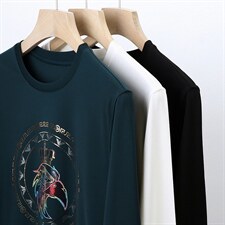 新款长袖上衣男春秋季圆领套头时尚印花卫衣中年男士休闲宽松男，男装卫衣，电商B212（原钱塘6029）