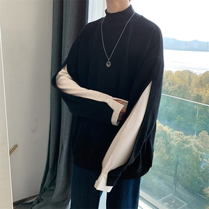 新款半高领长袖卫衣小众设计感潮牌打底衫帅气秋衣学生 W2081-P32图片