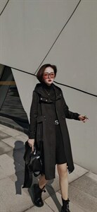 2022春季带帽休闲风衣,女装风衣,芷箐伊苑