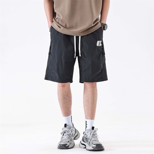 设计感夏季七分短裤美式休闲直筒情侣同款宽松短裤子318#-P52图片