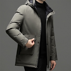 QN2204钱塘2020-2中年男士商务休闲简约连帽冬季厚款棉衣P85，男装棉衣，钱塘207-2