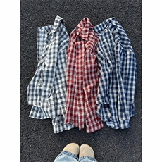 秋季新款CS7188-P42特控78大码慵懒风格子长袖格子衬衫，男装衬衫，电商D232