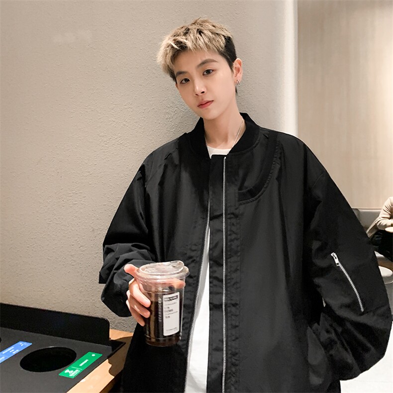 XZ213-JK03-P75控88港风美式日系潮流宽松百搭立领棒球服夹克男,男装夹克,星座213