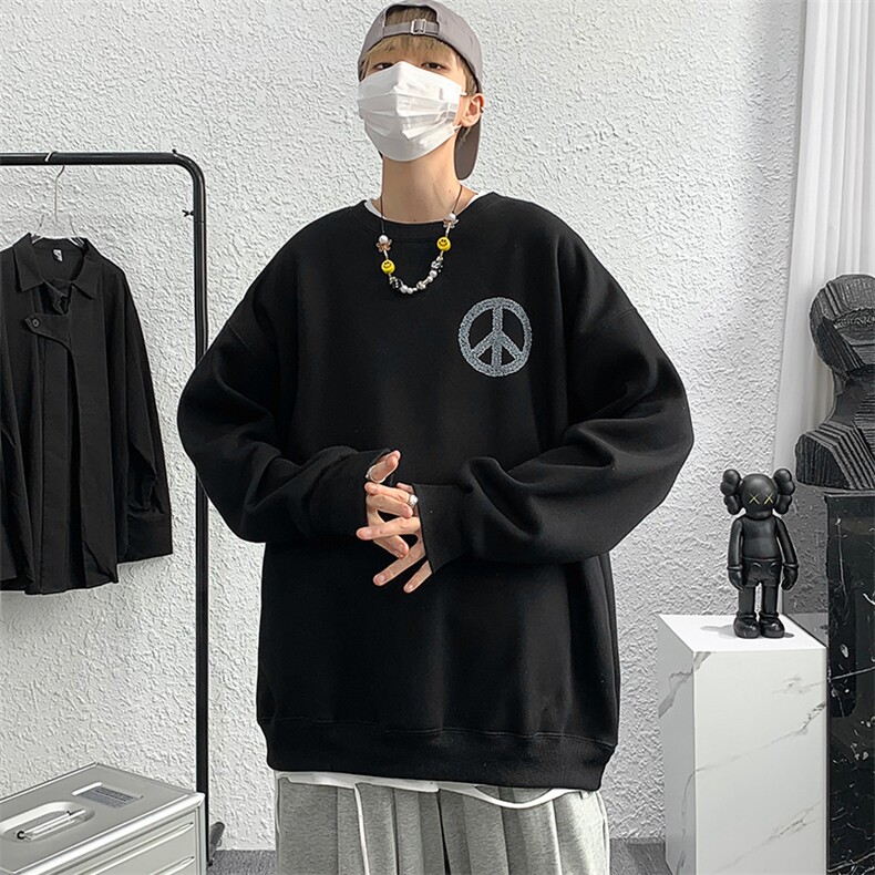 卫衣男潮ins秋季薄款圆领宽松套头上衣潮牌潮流百搭WY601P43控58,男装卫衣,星座517A-1