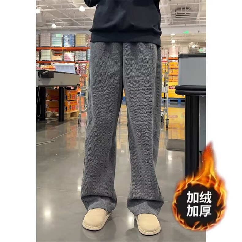 牛仔裤男宽松直筒美式高街复古潮牌ins高街大码阔腿加绒休闲长裤，男装牛仔裤，星座516A