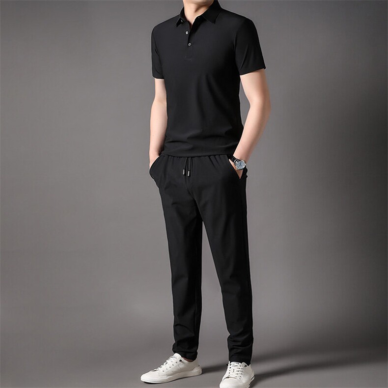 F82390钱塘2020-1新款男士休闲运动套装时尚短袖长裤两件套P,男装休闲套装,钱塘207-1