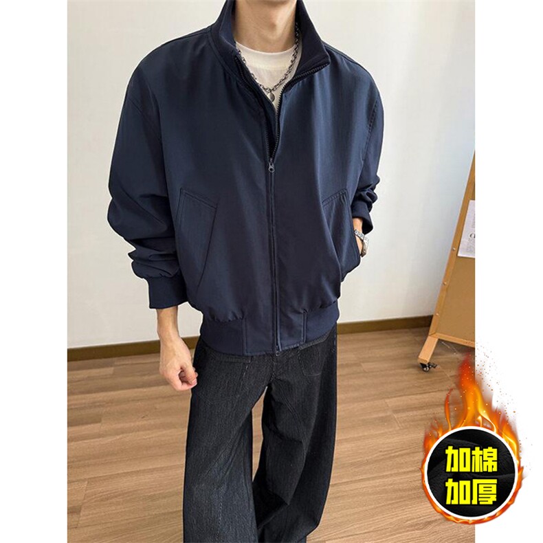 现货冬季美拉德立领飞行夹克廓形高街棒球服加棉加厚棉衣外套,男装夹克,电商A486-1