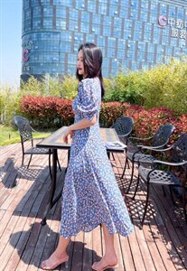 现货韩版碎花连衣裙图片