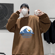 圆领卫衣男大码加厚加绒长袖t恤男S6235-P28加绒款-P33，男装卫衣，电商A040