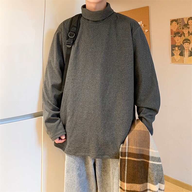 神！！8XL-M 打底衫男秋冬德绒高领T恤特大码长袖TBG1102P35控55图片