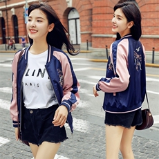 现货高转化2026秋装新款重工刺绣罗口棒球服女182-1870P90K138，女装短外套，帛香坊
