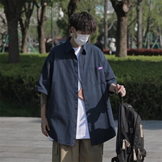 衬衫男短袖韩版潮流帅文艺2026夏季新款ins宽松百搭外套CY234-P39，男装T恤，星座412