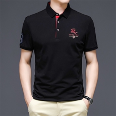 男士免烫短袖t恤薄款夏季中年休闲刺绣半袖POLO衫HM6521-P55，男装Polo衫，星座1105-3