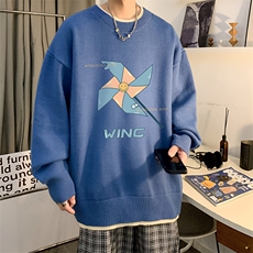 控78假两件毛衣男大码加绒针织衫男毛线衣M80112-P55加绒P70，男装针织衫/毛衣，电商A040