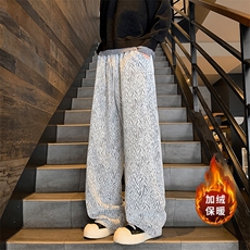 秋冬人字纹肌理感加绒加厚保暖休闲裤A584特P45控78，男装棉衣，电商A309