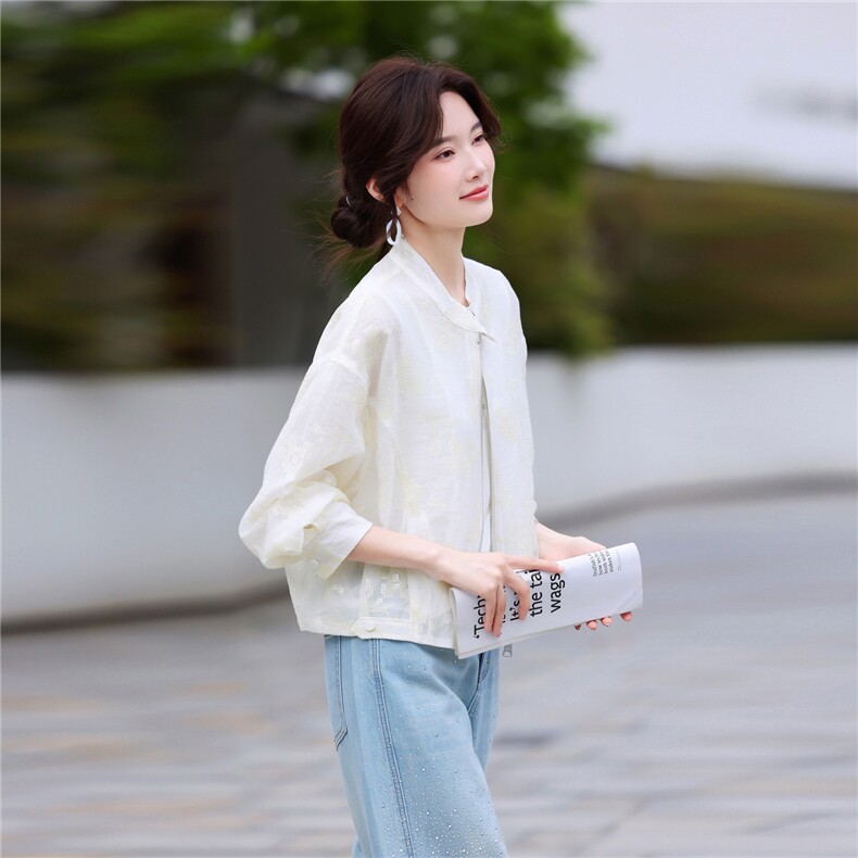 2026夏季新款时尚宽松百搭减龄轻薄外套,女装短外套,鑫源服饰