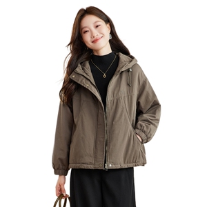 现货2025冬装新款加绒加厚休闲精品女装棉衣棉服派克服图片