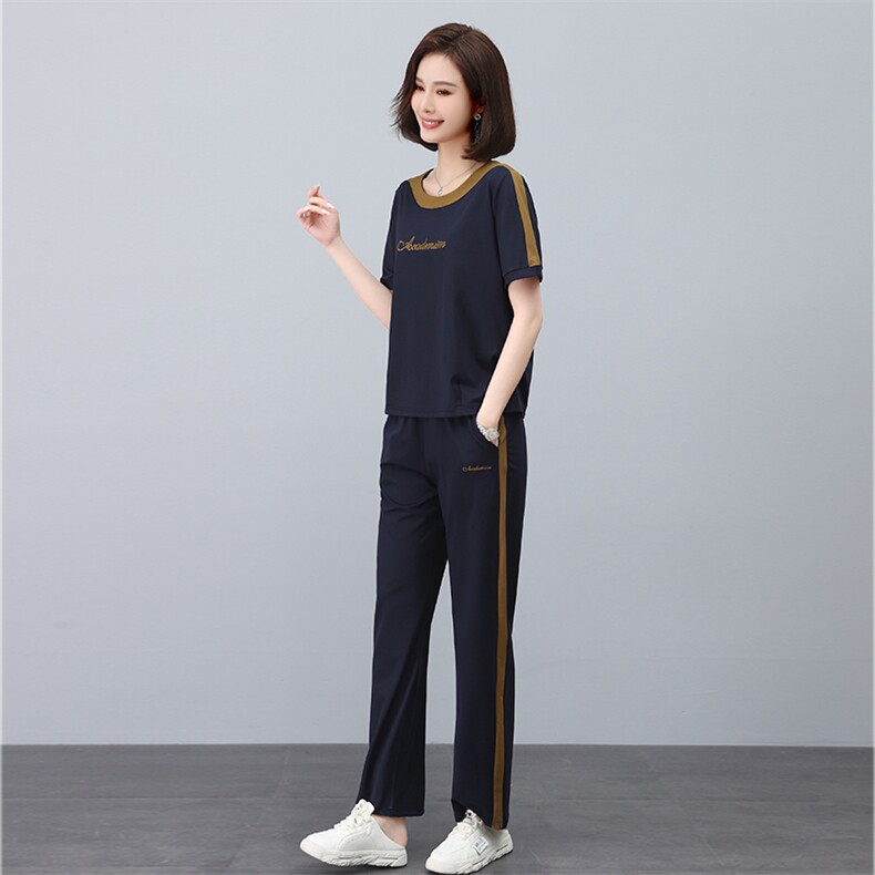 时尚休闲女装套装宽松显瘦运动服舒适百搭两件套,女装套装/套裙,叶笙衣