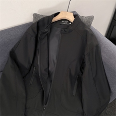 美式高街立领尼龙短款夹克男春秋休闲拉链飞行员外套W6738-P70，男装夹克，星座412-3