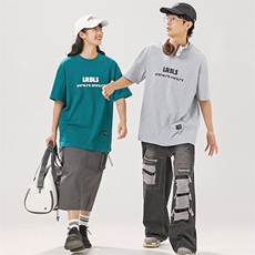 2024夏季新款男装日系潮牌纯棉印花圆领宽松短袖休闲T恤T918-F40，男装T恤，电商A101（原外27）