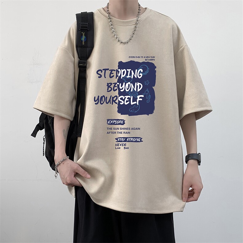 麂皮绒短袖t恤男大码半袖男大皂风JD82345-P25,男装T恤,电商A040