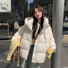 奶fufu粉色短款羽绒棉服女冬2024新款加厚甜美减龄小棉袄棉衣外套，女装羽绒服，2C316