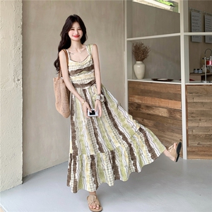 欧货度假风复古连衣裙女2026夏季流行单品新款长裙大方得体的裙子图片