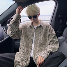 衬衫男秋季新款港风宽松大码小香风长袖衬衣CS7002-P42，男装衬衫，星座214-3