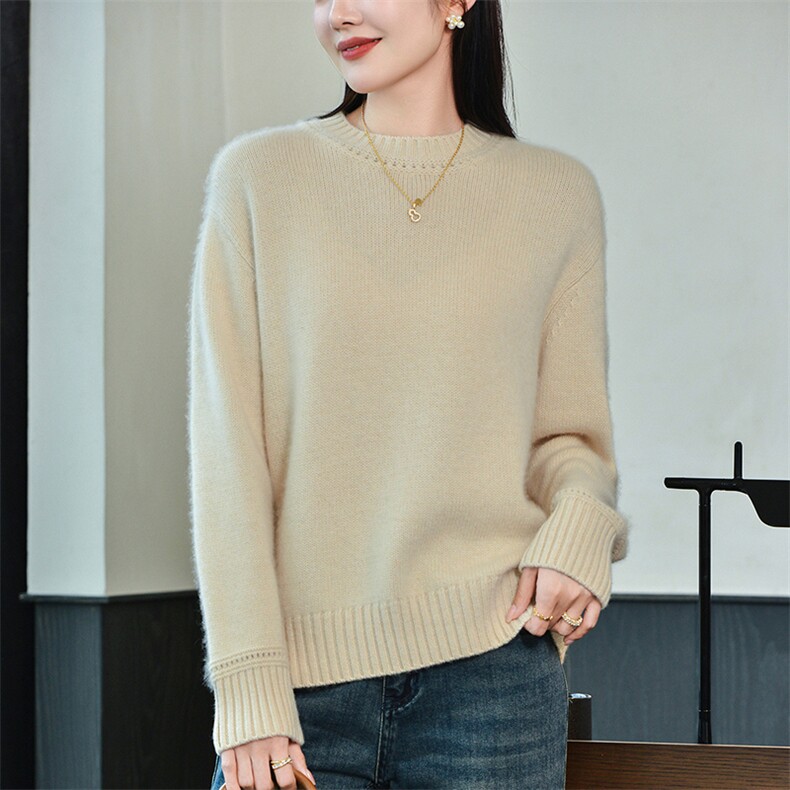 加厚双股半高领羊毛杉纯色女羊绒针织毛衣内搭秋冬套头羊毛打底衫,女装羊绒衫,兴泰羊绒