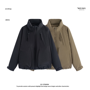 平铺~新标90白鸭绒日系多口袋立领羽绒服外套 E102/P268图片