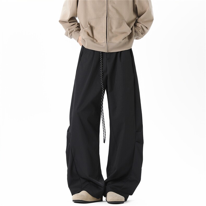 270g棉感面料2025老钱风弯刀休闲裤宽松裤子/送腰绳K6022-特P38，男装休闲裤，电商042