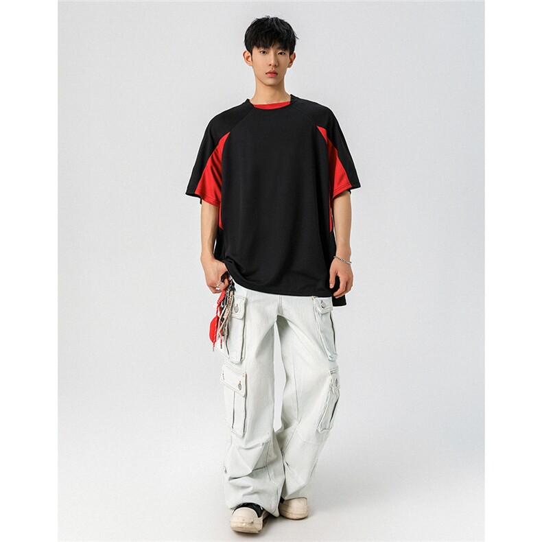 1可二开速干运动美式篮球街头大码M-5XL短袖T恤男DX78017P45控75，男装T恤，星座226-2