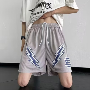 短裤男夏季运动男士宽松凉感五分裤潮流休闲篮球沙滩裤K5051-P24,男士夏日近色系穿搭图片