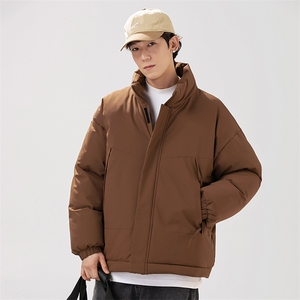 现货美式高街休闲夹克冬季立领纯色三防户外工装加厚棉服外套图片