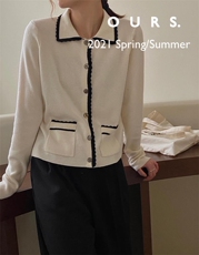 OURS.2021春款|羊毛花边针织开衫，女装，OURS