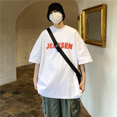 夏季新款美式复古重磅半袖初中生潮卡通字母短袖JK23215-p25控39，男装T恤，星座605(原A050)