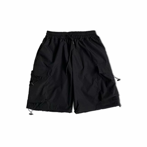 夏款男工装休闲短裤大口袋抽绳直筒中裤D图片