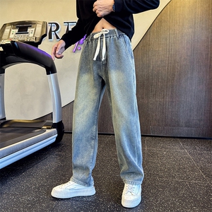 加绒牛仔裤 秋冬新款男士直筒弯刀裤牛仔长裤直筒裤901N39加绒P68图片