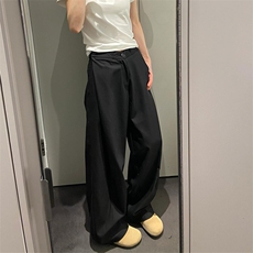 抖音品质现货廓形弯刀休闲褶皱直筒西裤610A-1-YX281-P48，男装西裤，星座610A-1