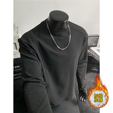 加绒厚420克双面德绒秋冬装打底衫男装冬季长袖T恤S522特薄20厚25，男装T恤，电商A233-1