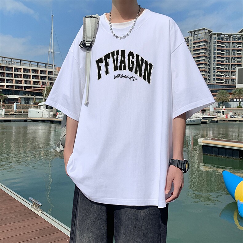 新款纯棉印花短袖t恤男夏季青少年初中高中学生帅气半袖TX526-P25图片