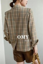 格子西装外套，女装西装，OMY 瓯蔓意