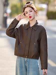 2026年春季新款现货休闲时尚皮衣外套品质女装图片