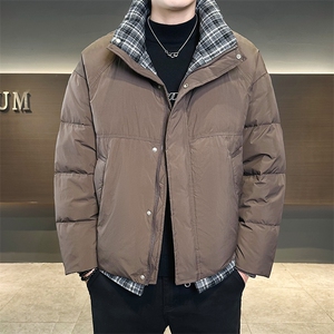 2025冬季新款格子假两件设计保暖90绒羽绒服男YR3188-P279图片