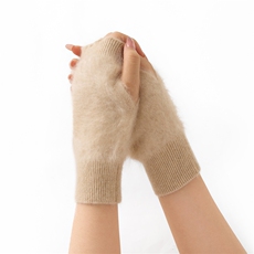 秋冬新款纯色针织半指手套时尚简约百搭，手套，诚赞羊绒