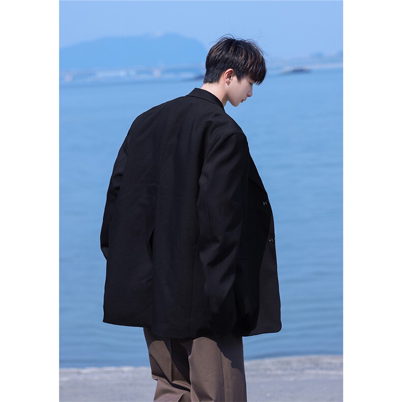 2026港风金属搭扣潮流西服大码M-5XL高级西装领男XF77068P85控128,男装西服套装,星座227-7