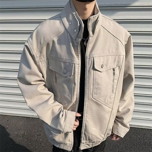美式复古蛇年限定座山雕蟒皮外套男女春季高街立领夹克W6441-109图片