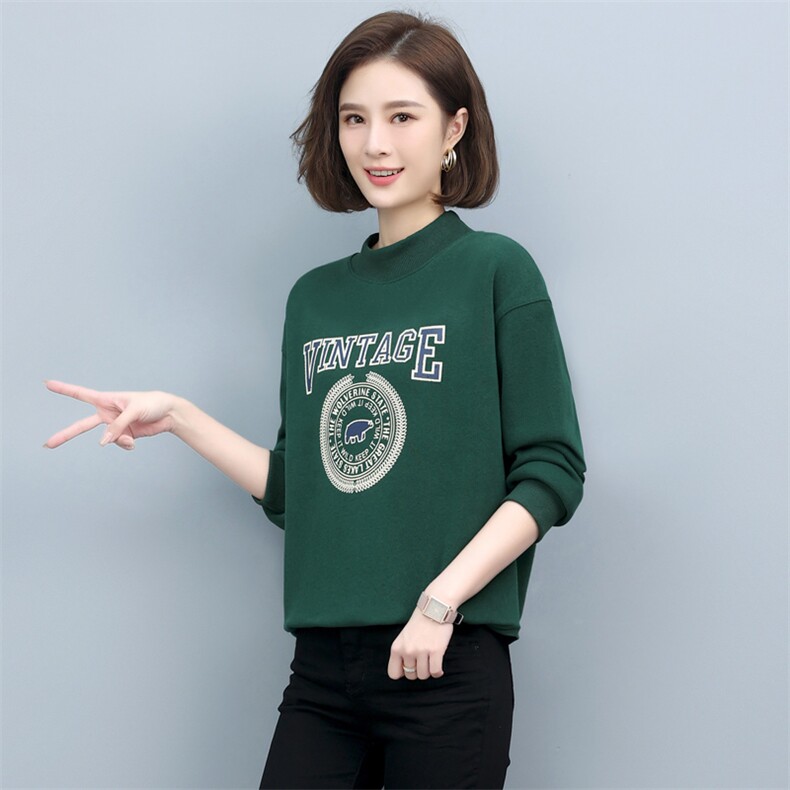 2022年秋季新款套头圆领卫衣女长袖韩版宽松显瘦上衣服女打底衫棉,女装卫衣/绒衫,简韵佳
