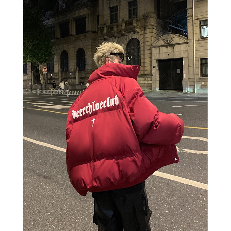 美式字母羽绒服男款冬季加厚满天星外套青少年学生情侣面包服棉袄,男装棉衣,星座405A