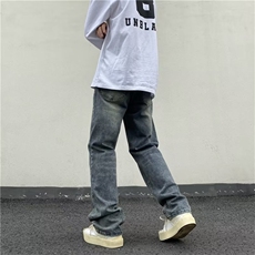 现货美式复古蓝直筒宽松牛仔裤男款垂感裤子男装牛仔裤TG29-P45，男装牛仔裤，星座302B-2
